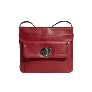 Etienne Aignier Red Leather Crossbody Bag Tuen Lock Front Pocket Soft Classic